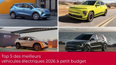 Top 5 des meilleurs véhicules électriques 2026 à petit budget